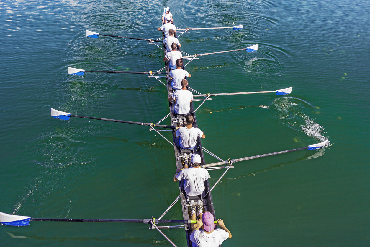 Eight Rowers training rowing Studer Education